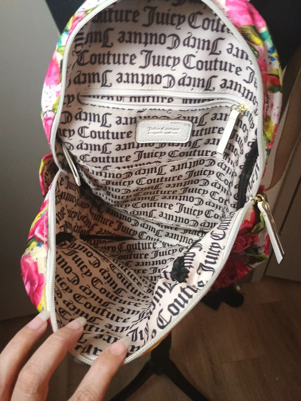 Juicy Couture Rosie Floral Mini Backpack Pink & White